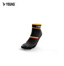 Young High Modulus Elastic Angle Cs2 Crew Socks Black