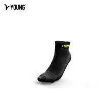 Young Sweat Absorption Angle Ycs4 Crew Socks Black