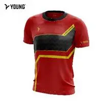 Young Absorb Sweat Roundneck Fresco 8 Unisex Jersey Quickdry Breathable Badminton Shirt Sport Red