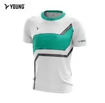 Young Absorb Sweat Roundneck Fresco 8 Unisex Jersey Quickdry Breathable Badminton Shirt Sport White