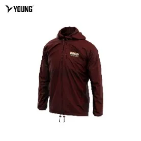 Young Fresco 7 Roundneck Stretchable Unisex Badminton Shirt Quickdry Jersey Breathable Burgundy